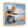 thumbnail image 2 of Designart "Summertime Charm By The Lake And Beach" Lakes Lakehouse Floater Framed Wall Art Prints, 2 of 5