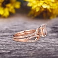 thumbnail image 5 of 2 Pcs 10k Rose Gold 1.75 Carat Cushion Cut Morganite Engagement Ring Set Solid 10k rose gold Bridal set Custom Made Flaming Jewelry Twisted Across Matching Band, 5 of 5