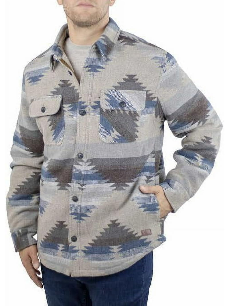Jachs Men's Patterned Wool Blend Fully Lined Shirt Jacket