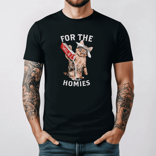Milk Cat For Funny The Homies T-Shirt