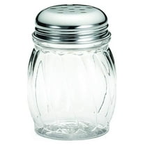Tablecraft 6 Oz Swirl Plastic Shaker with Perforated Chrome Plated Top
