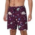thumbnail image 2 of Uemuo Space Dinosaur Pattern Mens Swim Trunks Quick Dry Board Shorts with Mesh Lining, Stretch Beach Shorts Quick Dry No-Chafing Board Shorts-Large, 2 of 9