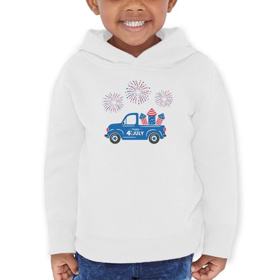 Happy July 4th Truck Hoodie Toddler -Image by Shutterstock,  4 Toddler