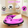 thumbnail image 4 of Vibespark 12V Bumper Car for Kid with Remote Control, Ride on Toys for Toddlers w/ 360 Degree Spin, 3 LED Lights, 5-point Safety Belit, 3 Speeds, Baby Bumper Car, Pink, 4 of 9