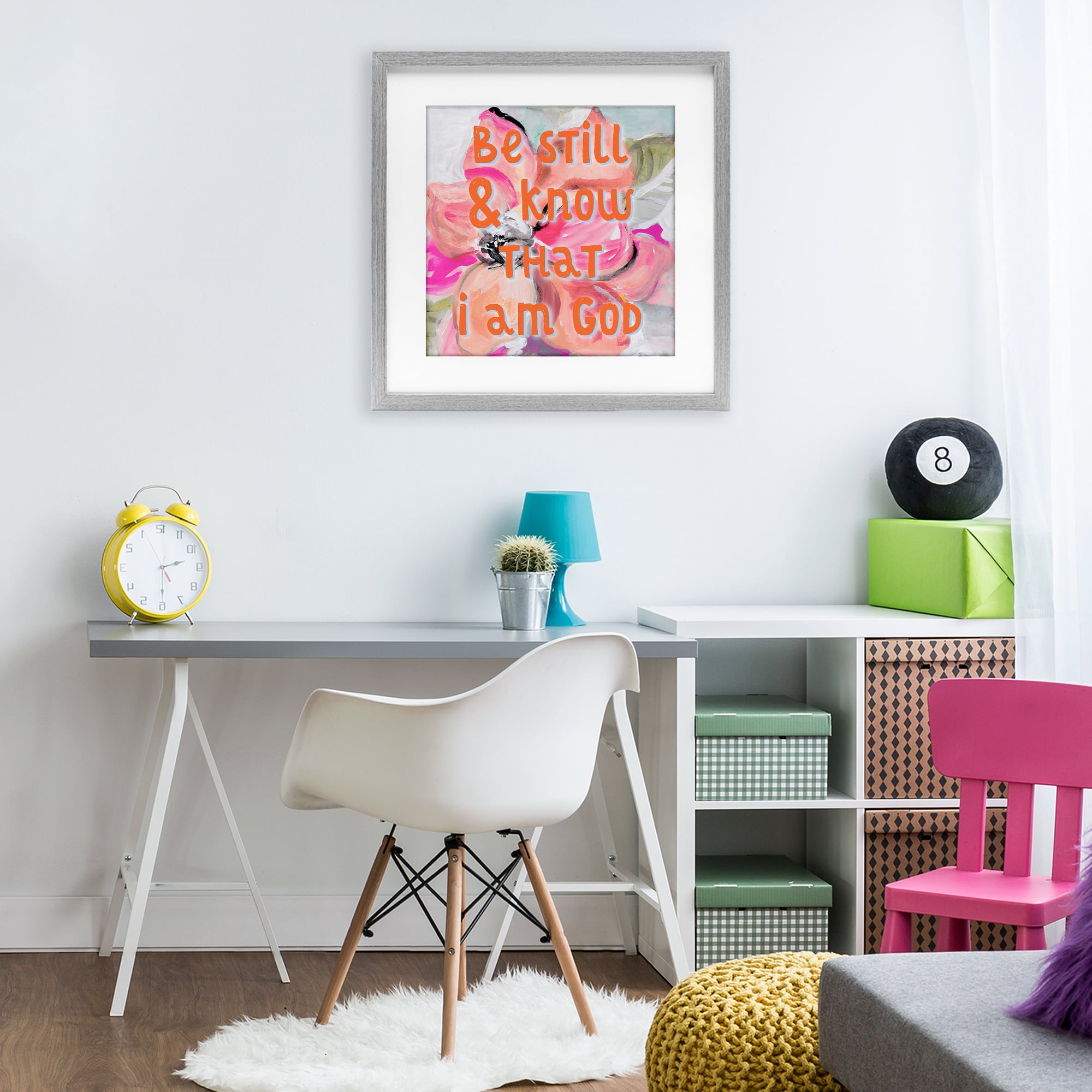 Stupell Industries Bright Be Still Scripture Gray Framed Print Under Glass, design by Lanie Loreth