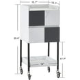 thumbnail image 6 of BarberPub Salon Storage Rolling Cart with Casters, Contrast Panel Craft Art Utility Station, Spa Organizer Serving Trolley 2007, 6 of 7