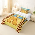 thumbnail image 3 of Erosebridal Light Blue Dripping Baseball Stitch & Waffle Letter K Graphic Twin Comforter Sets 3-Piece, Alphabet Graphic Bedding Set for Boys And Girls Kids,Breathable Home Decor, 3 of 6
