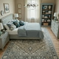 thumbnail image 5 of Kokia 8x10 Vintage Oriental Area Rug for living Room, Blue Low Pile Stain Resistant Non-Slip Washable Rug for Bedroom with Distressed Medallion Pattern, 5 of 8