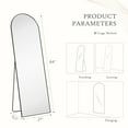 thumbnail image 6 of 64"x21" Arched Full Length Mirror Full Body Floor Mirror with Stand for Bedroom Cloakroom, Black, 6 of 7