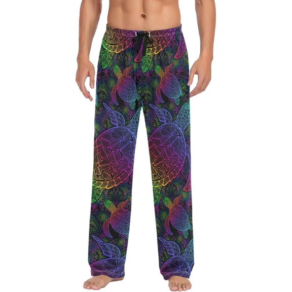 GZHJMY Sea Turtle Pajama Pants for Men, Lounge Pants Lightweight Men Pajama Bottoms with Drawstring Pockets, Christmas New Year Birthday Gifts, Medium