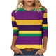 thumbnail image 1 of 3/4 Manga Casual Tops para las Mujeres Carnaval Impreso Cuello Redondo Blusa Suelta Festiva, Mujeres 3/4 Manga Tops, 1 of 5