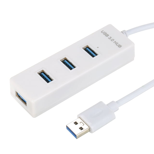 Concentrador USB Hub USB3.0 de alta velocidad Hub USB3.0 de 4 puertos con fuente de alimentación micro USB Uso simultáneo Transmisión de 5 Gbps Archivos grandes Pequeños y livianos Abanopi Concentrador USB