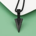 thumbnail image 4 of Collar con punta de lanza de aleación para hombre, personalizado y creativo, cadena con ondas de agua negras, diseño geométrico, 4 of 6