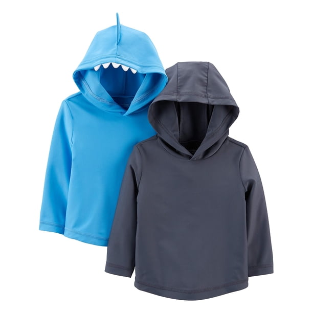 Simple Joys by Carter's - Juego de 2 camisetas de protección para bebés y niños, color azul marino, tiburón, 3-6 meses