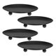 thumbnail image 1 of Soporte de base de plato decorativo redondo Uxcell para velas de hierro 3.7" negro 4 paquetes, 1 of 5