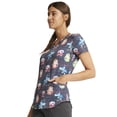 thumbnail image 4 of Cherokee Prints Women Medical Scrubs Top V-Neck Print CK637, 4 of 5