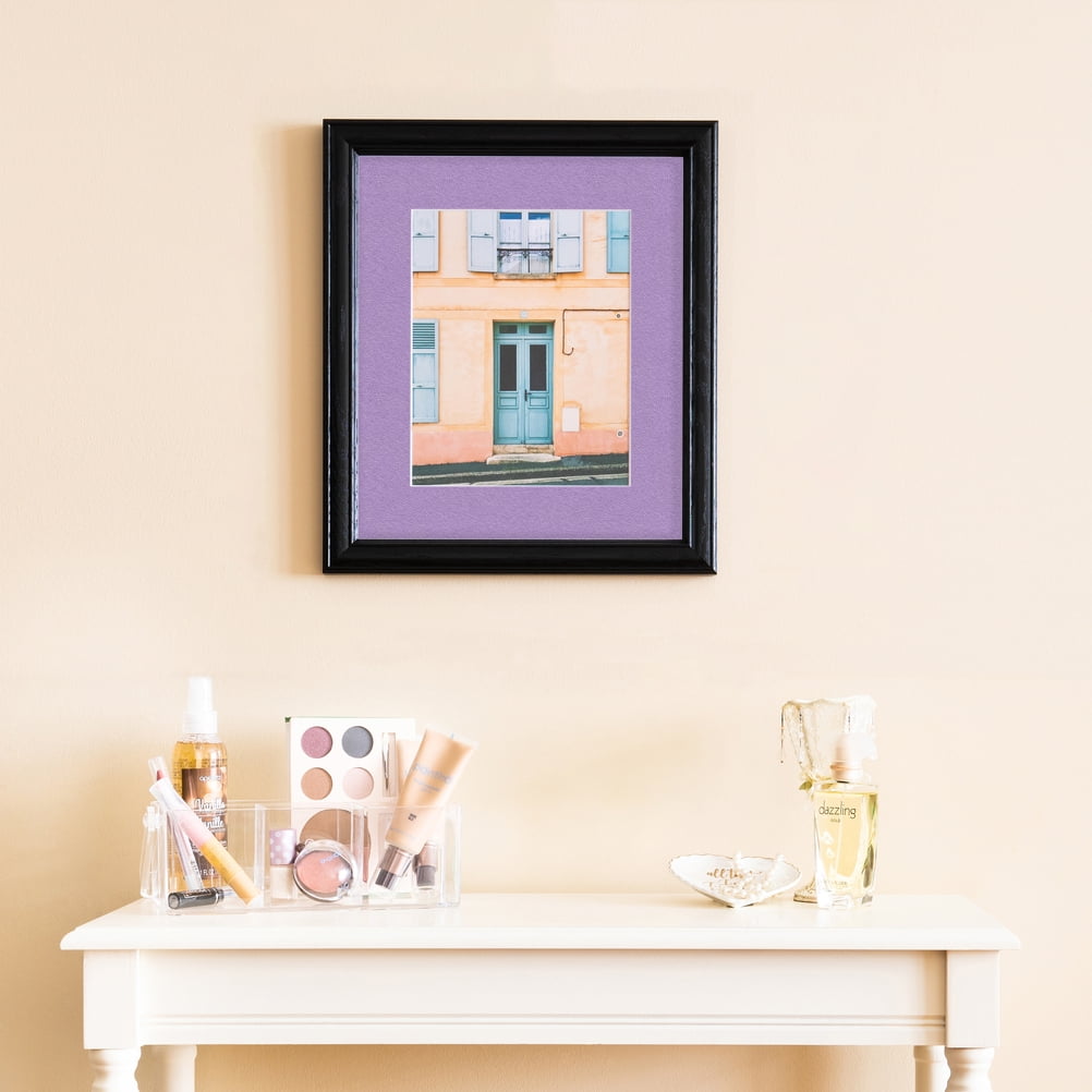 ArtToFrames 22x28" Matted Picture Frame with 18x24" Single Mat Photo Opening Framed in 1.25" Black Stain on Solid Red Oak and 2" Lavender Mist Mat (FWM-4083-22x28)