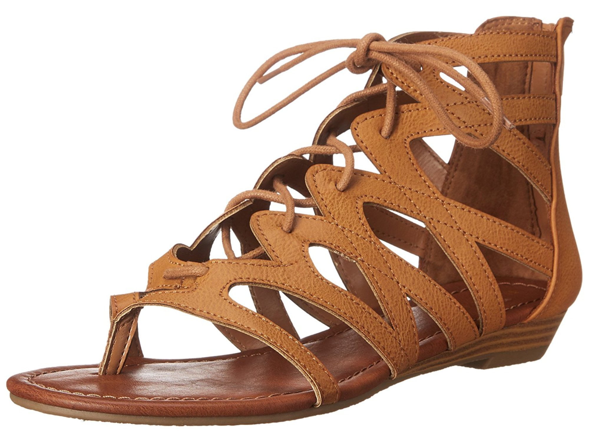 Rampage Womens Santini Split Toe Casual Gladiator Sandals, Cognac, Size ...