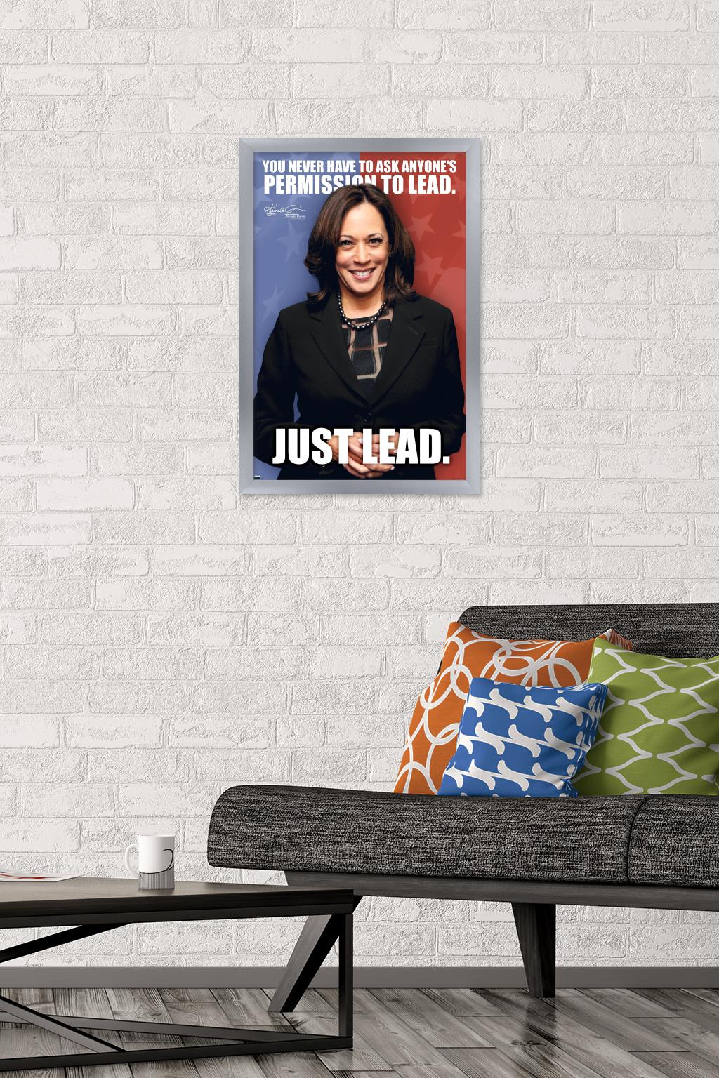 Trends International Kamala Harris - 2021 Vice President Wall Poster 16.5" x 24.25" x .75" Silver Framed Version