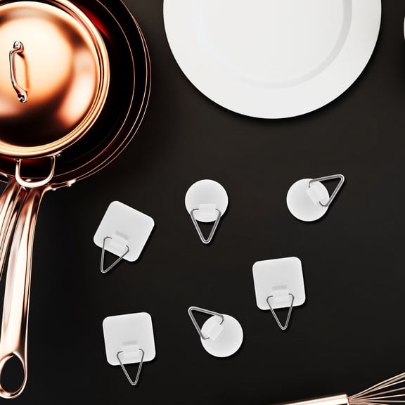 GOOHOCHY 60pcs Self Stick Hooks Small Adhesive Hooks For Wall Removable Hooks For Hanging Clothes No-Drill Sticky Picture Hangers For Walls