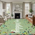 thumbnail image 3 of Happy Birthday Area Rug 5x7 FT, Non Slip Bedroom Throw Carpet, Sage Green Modern Abstract Art Washable Soft Floor Carpet Non-Shedding Rug for Dining Room Bedside Classroom Desk, 3 of 9