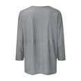 thumbnail image 3 of asddcavvf Cardigan for Women Women's Crew Neck 3/4 Sleeve Shirts Tops Basic Button Down Open Front C, 3 of 4
