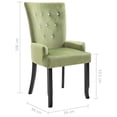 thumbnail image 4 of vidaXL Dining Chair with Armrests Light Green Velvet, 4 of 5