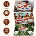 thumbnail image 6 of Red Blue Flowers Round Tablecloth 36-44 Inch Round Fitted Table Cloth with Elastic Edge, Patriotic Poppy Floral Summer Country Waterproof Table Cover Protector for Outdoor Picnic Party Dining, 6 of 6