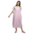 thumbnail image 4 of Moomaya Printed Sleepwear Cotton Ruffled Border Womens Maxi Nightdress, 4 of 6