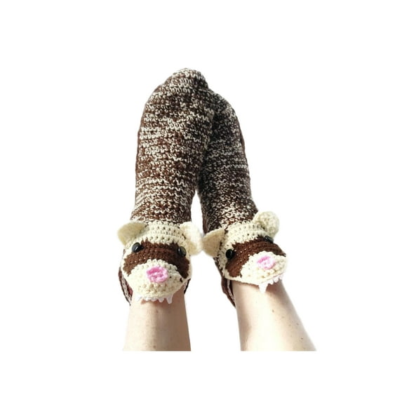 Qiylii Men Women Kids Family Winter Socks Knit Warm Novelty Animal Wide Mouth Crew Socks