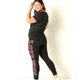 thumbnail image 3 of Victoria's Secret Pink High Waist Full Length Legging Dark Gray Red Plaid Logo Size Large New, 3 of 3