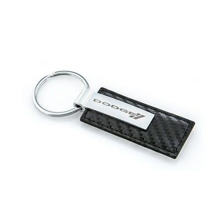 Black Metal Keychain - Dodge Black Carbon Fiber Rectangular Metal KeyChain/ Keychain Fob