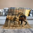 thumbnail image 2 of Orinice Horses Desert American Scene Warm Lightweight Blanket Soft Fleece Blankets  All Seasons Excellent Hand Feel Blanket for Living Rooms Sofa Decor Cow Gifts Blanket 60x80in, 2 of 6