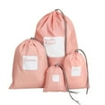 thumbnail image 1 of Irfora 4pcs / lot Set bolsa de viaje de almacenamiento impermeable bolsa de cordón de nylon hombres y mujeres ropa plegable Organizadores clasificados zapatos de embalaje bolsas de equipaje (rosa) Irfora Bolsa de almacenamiento, 1 of 7