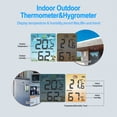 thumbnail image 3 of TFixol Indoor Outdoor Temperature Humidity Meter Color Touchable Screen with Backlight Time Alarm Snooze Function Household Desktop Multifunction Temperature Humidity Meter ℃ ℉ Switch History Data Vie, 3 of 7