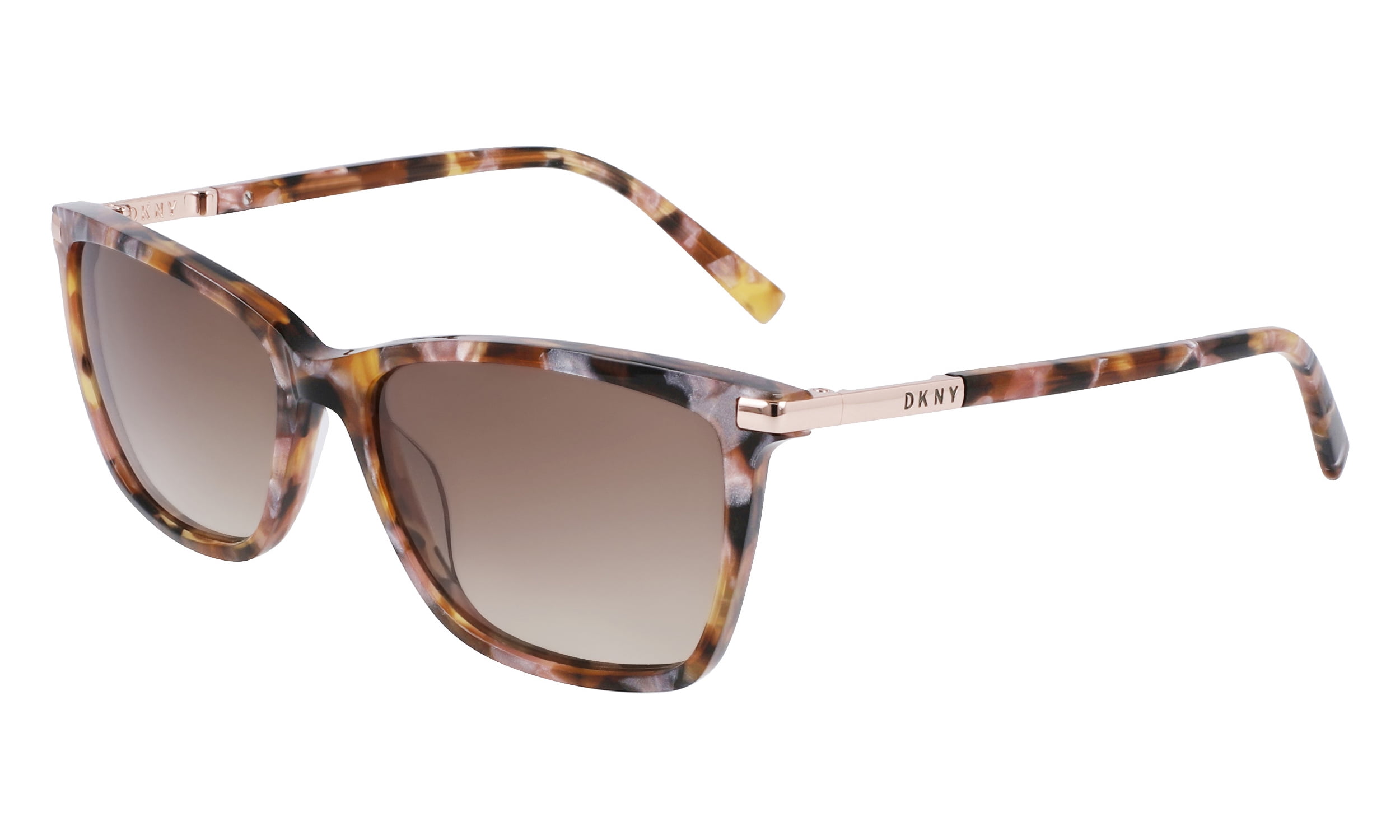 DKNY Women's Modified Rectangle Prescription Sunglasses with Case, DK539SG Tortoise/Pearlized Blush