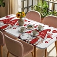 thumbnail image 3 of Valentine's Day Table Cloths for 4 Foot Rectangle Tables, Simple Romantic Gnomes Red Love Heart Patio Waterproof Elastic Fitted Tablecloths, Washable Rectangular Table Cover for Camping, 3 of 8