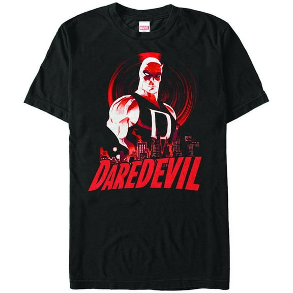 Men's Marvel Daredevil Vortex  Graphic Tee Black Large