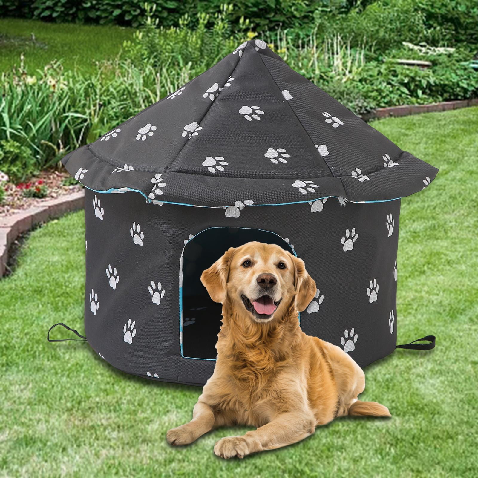 Outdoor Feral Cats Warm House, Waterproof Washable Winter Warm Pet Supplies Furniture Bed Cave Foldable Stray Cats Shelter Pet House Kennel Round l Size black