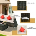 thumbnail image 4 of Costway 5PCS Outdoor Patio Rattan Furniture Set Sectional Conversation W/Beige Cushion, 4 of 9