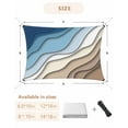 thumbnail image 6 of Sun Shade Sail 12x16Ft Abstract Geometric Blue Brown Gradient Waves Beach Uv Block Sunshade Canopy Outdoor Shade Cover Rectangle Shade Cloth For Patio Garden Yard Deck Pergola, 6 of 6