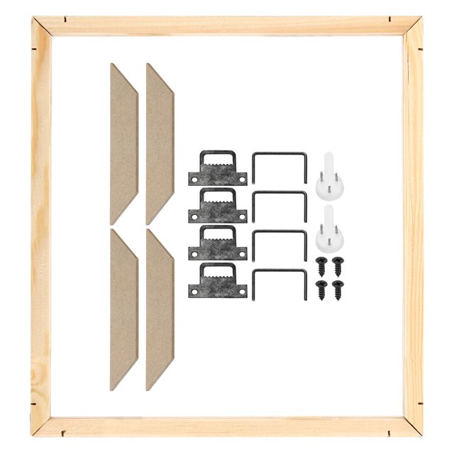 Unique Bargains Canvas Stretcher Bars Kit, 12x8 Inch Rectangle Solid Wood Frame for Paint, Prints, Oil Paintings, Wood Color