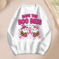 thumbnail image 3 of Breast Cancer Awareness Halloween Sweatshirts for Women Loose Crewneck Save The Boo Bees Graphic Sweatshirt Pullover Tops, 3 of 5