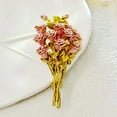 thumbnail image 6 of Rose Bouquet Pink Brooch, Gold-toned, 2.09 x 0.94 inches, 6 of 9