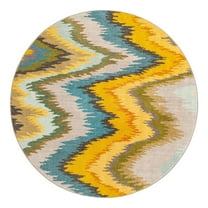 Unique Loom Estrella Collection Area Rug - Andreu (6' 1" Round Multi/Beige)