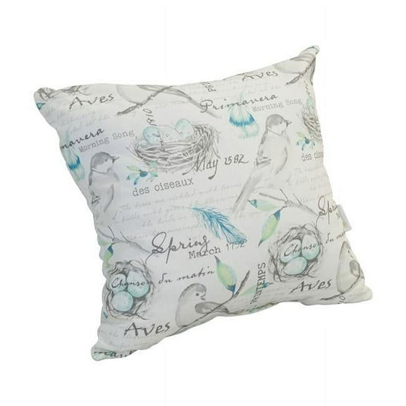 Blazing Needles CO-JO18-DS-02-S2 Spun Polyester Outdoor Throw Pillows, Bird Song - Set of 2