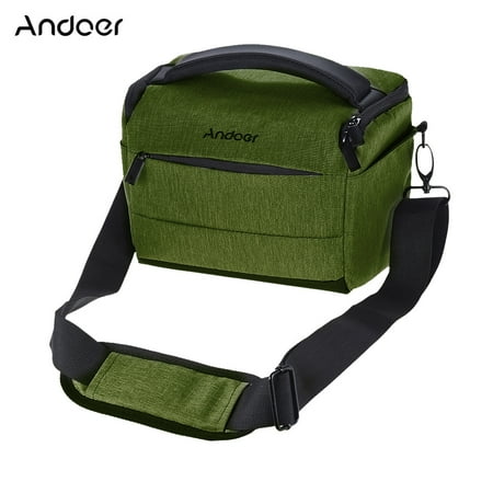 Andoer Cuboid-shaped DSLR Camera Shoulder Bag Portable Fashion Polyester Camera Case for 1 Camera 2 Lenses and Small Accessories for Canon Nikon Sony FujiFilm Olympus Panasonic
