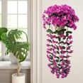 thumbnail image 2 of YZEGDCH Hanging Flowers Outdoor Indoors Purple Violet Flowers with Hanging Basket Home Planters with Flowers for Spring Summer Front Porch Garden Patio Livingroom Bedroom Home Decor, 2 of 5