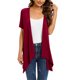 thumbnail image 1 of ICHUANYI Clearance Women Casual Solid Short Sleeve Cardigans Drape Open Front Lightweight Summer High Low Hem Tops With Pocket(Red, L) ICHUANYI WER2023080916057, 1 of 7