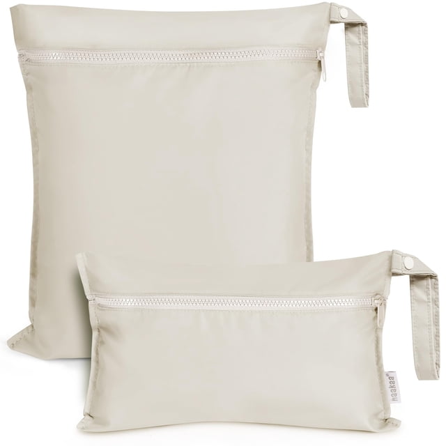 Bolsas Impermeables haakaa para Pañales de Tela de Viaje 2 piezas Beige